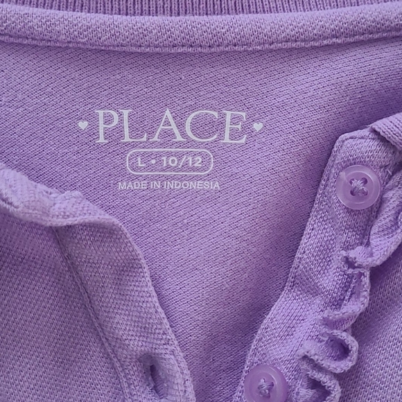 4/20❤Children's Place Lavender Ruffled Uniform Tee - Picture 3 of 5
